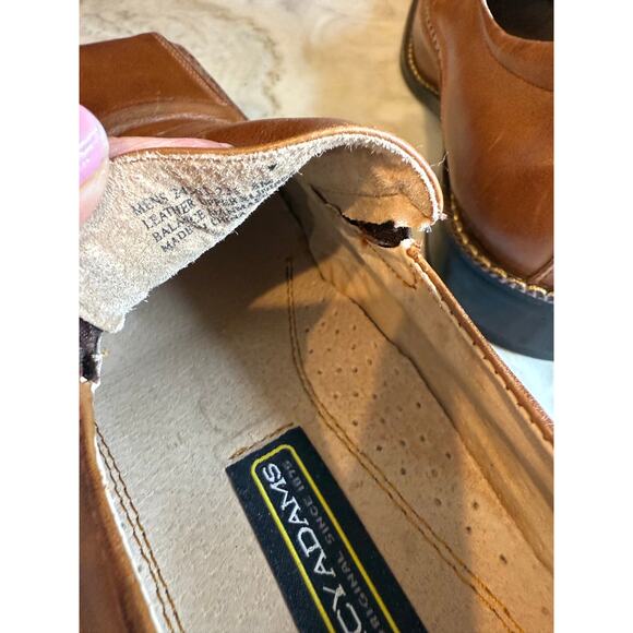 Stacy Adams Danton Slip On Dress Loafers Cognac Brown 8 - Picture 7 of 8